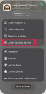 Tutorial: Añadir Portal Islamikkah al escritorio del móvil